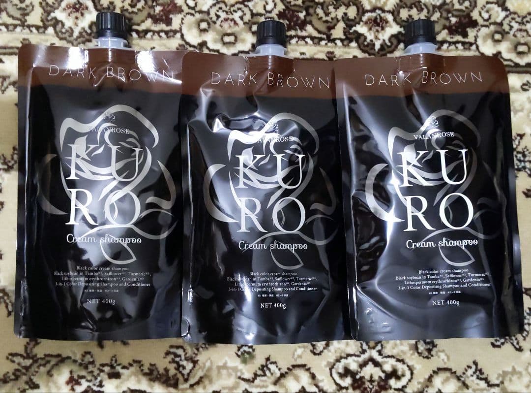 KURO ダークブラウン カラーシャンプー 400g 3個セット