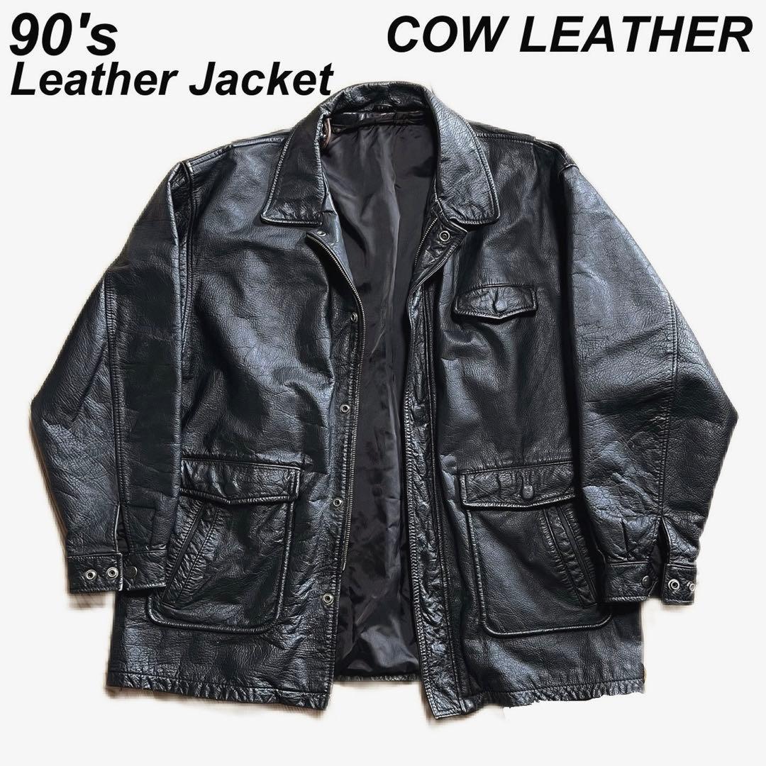 古着 90's レザー ジャケット カバーオール カーコート