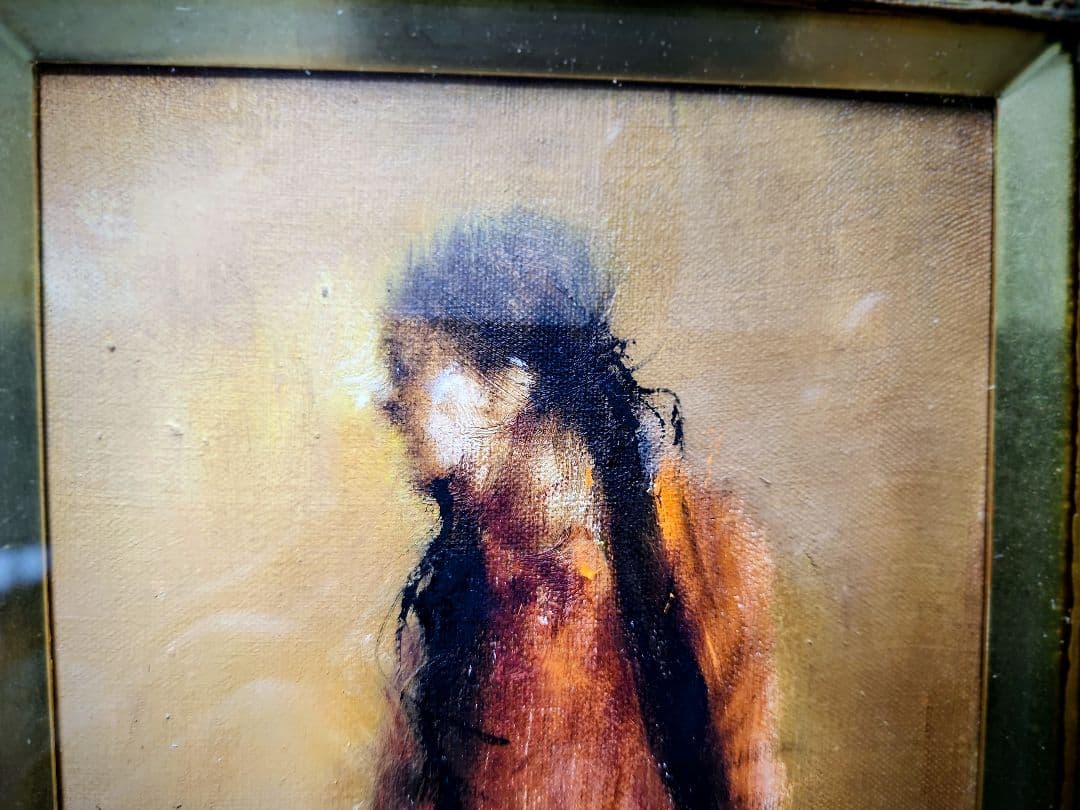 平野遼「少女」油彩0号 真作 - メルカリ