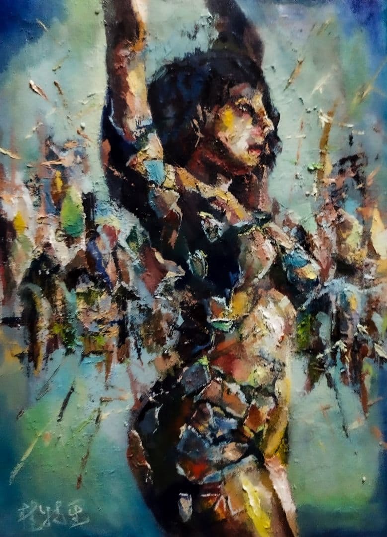 『無常光響』 F4 油彩画 原画 一点物 インテリア 開運 幸運アート