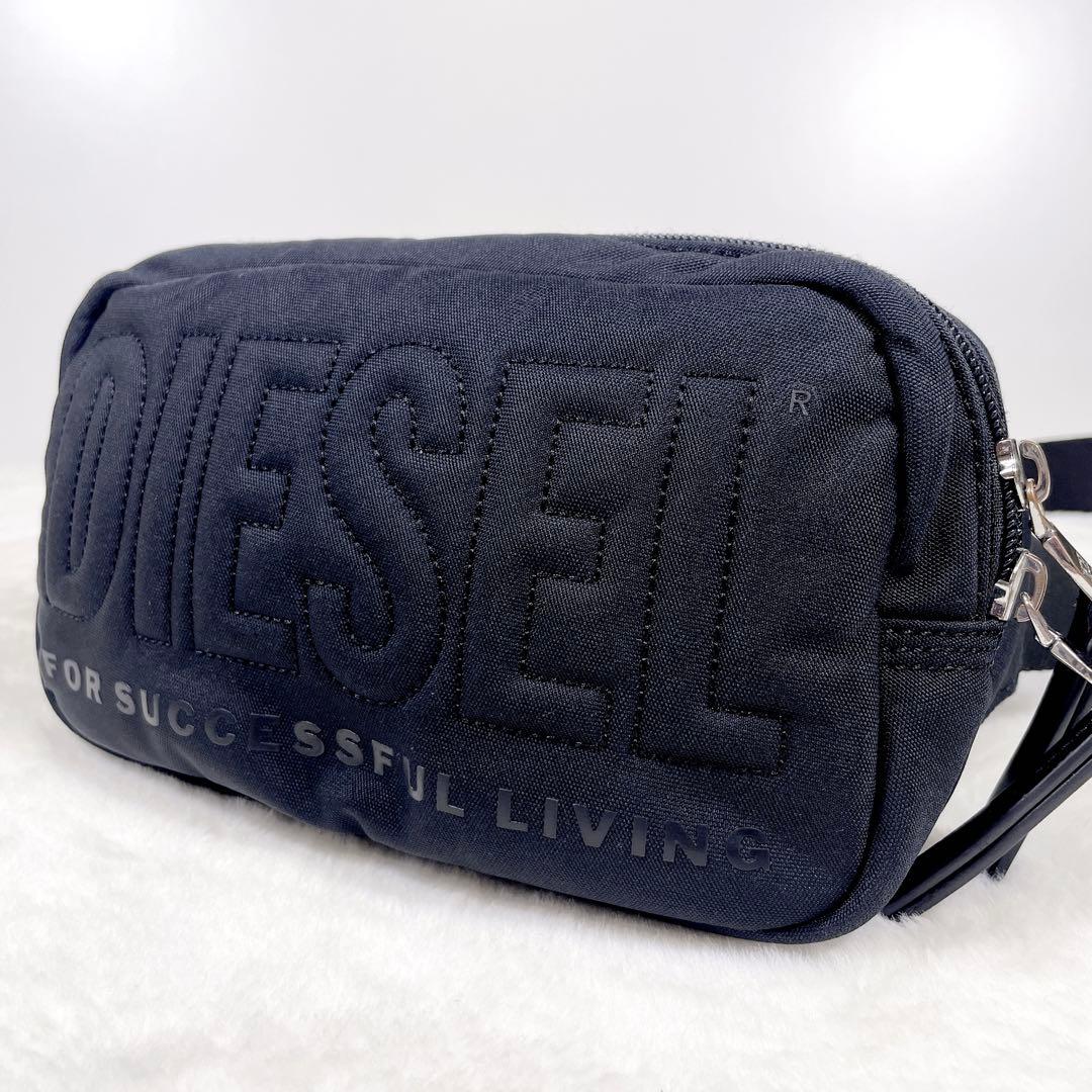 DIESEL ディーゼル ウエストバッグ ボディバッグ 黒 ブラック デカロゴ
