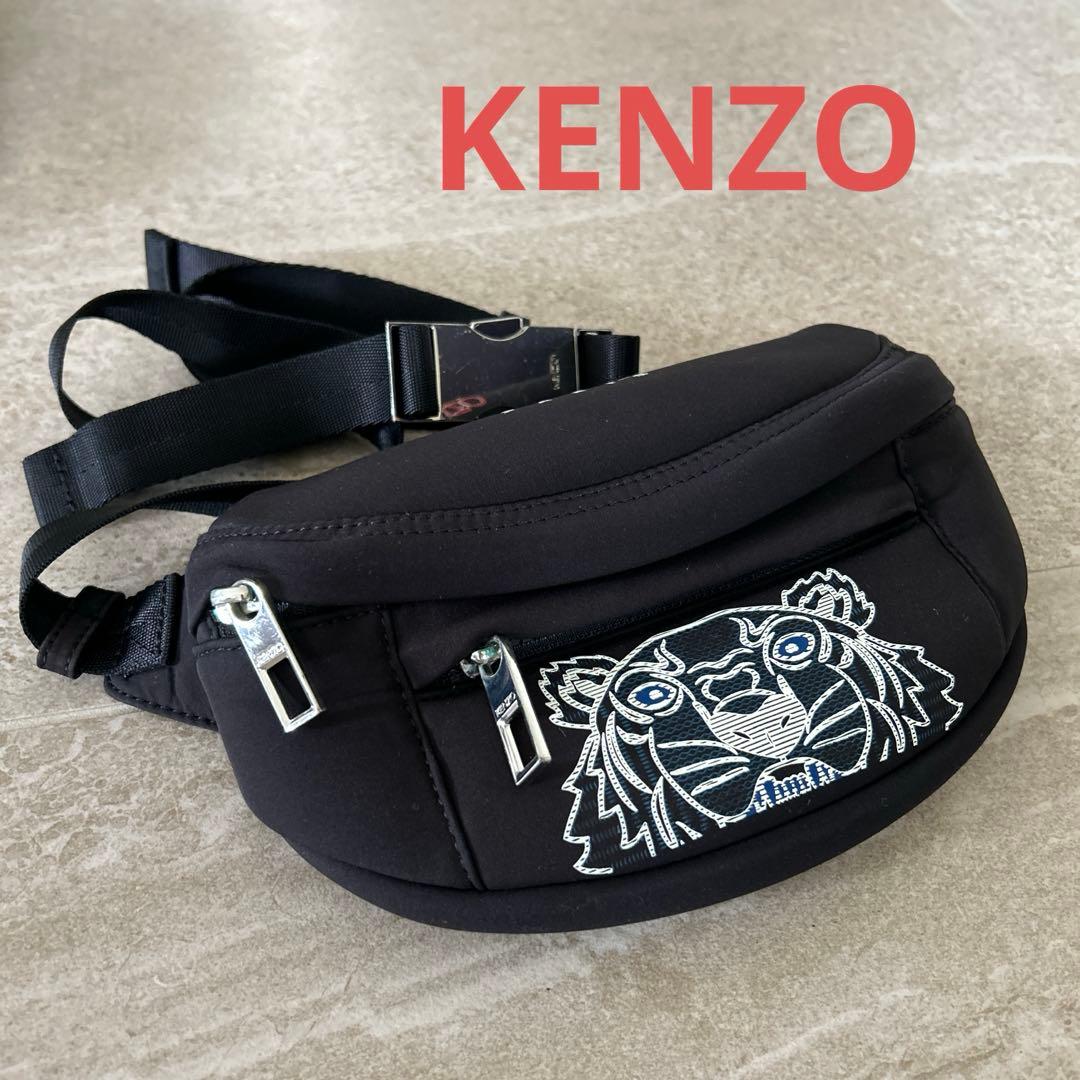 KENZO トラ刺繍 ボディバッグ ブラック