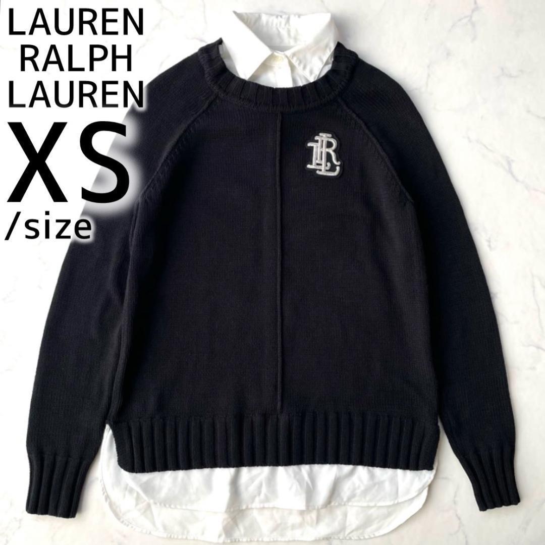 LAUREN RALPH LAUREN シャツドッキングニット ブラック XS