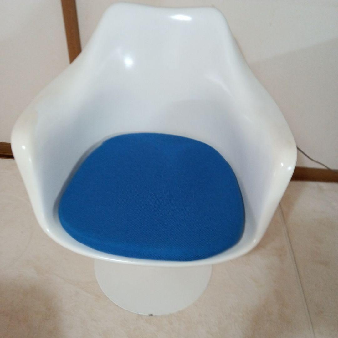 Knoll　チューリップチェア　ブルー　ビンテージチェア　アームチェア Knoll 37万 「チューリップ」 チェア リビング ダイニング 書斎 ミッド