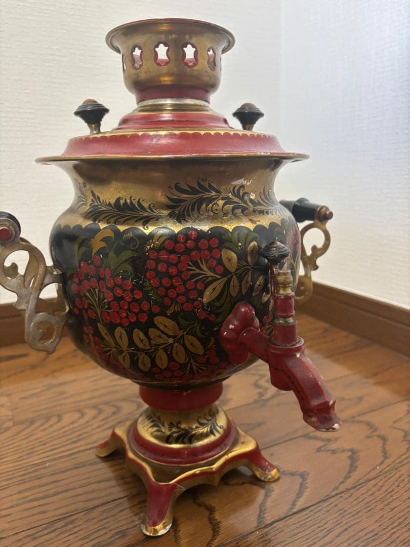 アンティーク サモワール 赤・金・黒 楽天市場】ロシアの郷愁を誘う！「観賞用・サモワール（レッドオレンジ