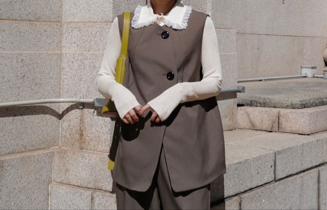 トップス machatt frill color rib knit