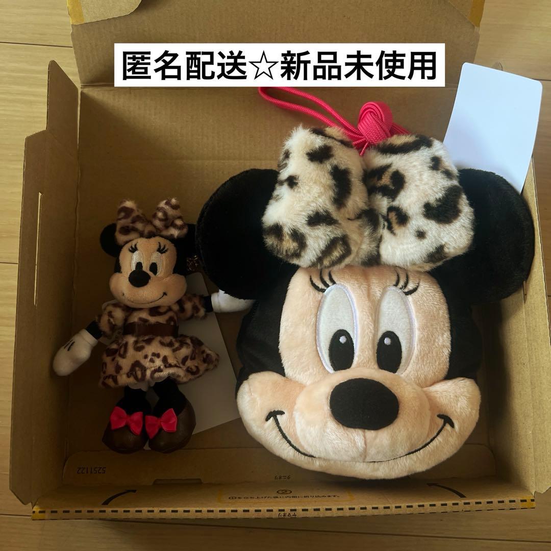 ショルダー　ポシェット　ポーチ　ミニー　ヒョウ柄　ぬいぐるみチャーム　セパレート 東京ディズニーリゾート ショルダーバッグ ポシェット ミニー ヒョウ柄
