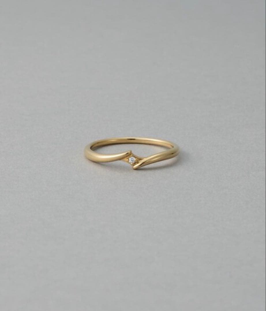 ete 「シェア」 ビジュー ロンバス リングイエローゴールド15号