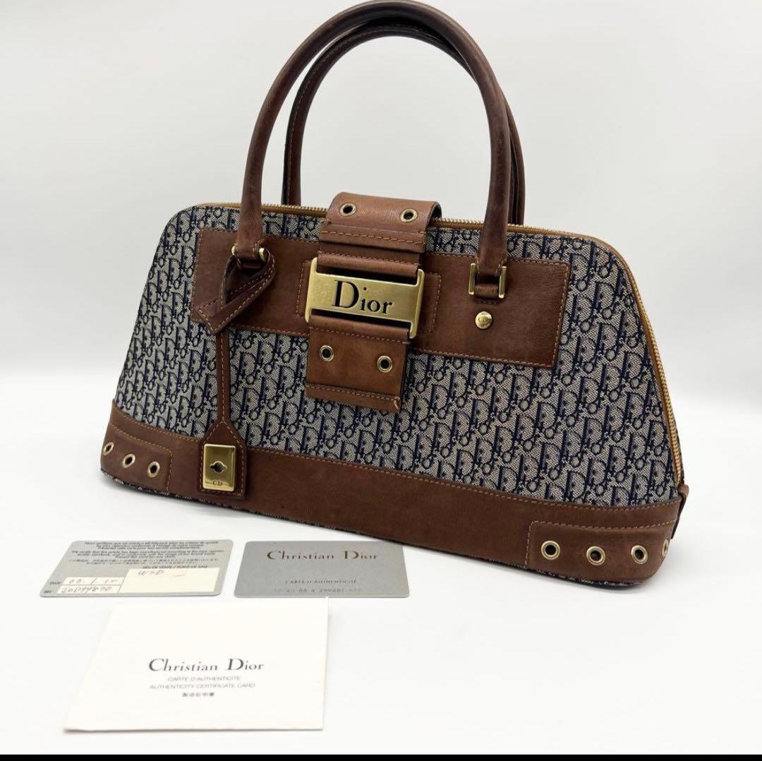 ギャランティーカード付　Dior トロッター柄ハンドバッグ 中古・古着通販】Christian Dior (クリスチャン ディオール