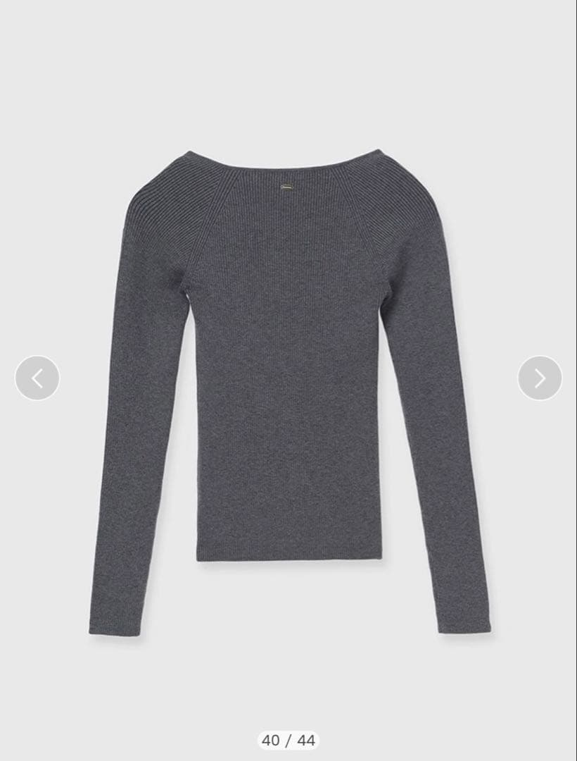 新品】anuans アニュアンス シルクカシミアブレンドデコルテリブニット