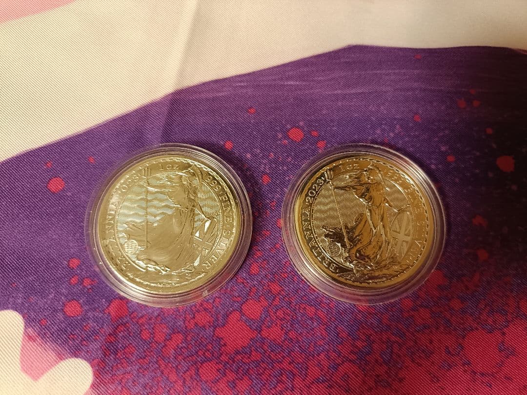 ブリタニア銀貨2枚セット★1オンス★2023年★エリザベス女王★シルバー イギリス 2023 エリザベス2世 ブリタニア 2ポンド 1オンス 地金型銀貨