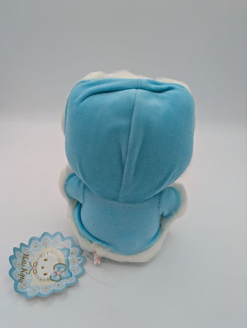 レア】ハローキティ Vivitix ぬいぐるみ 水色 ふわふわフード付き