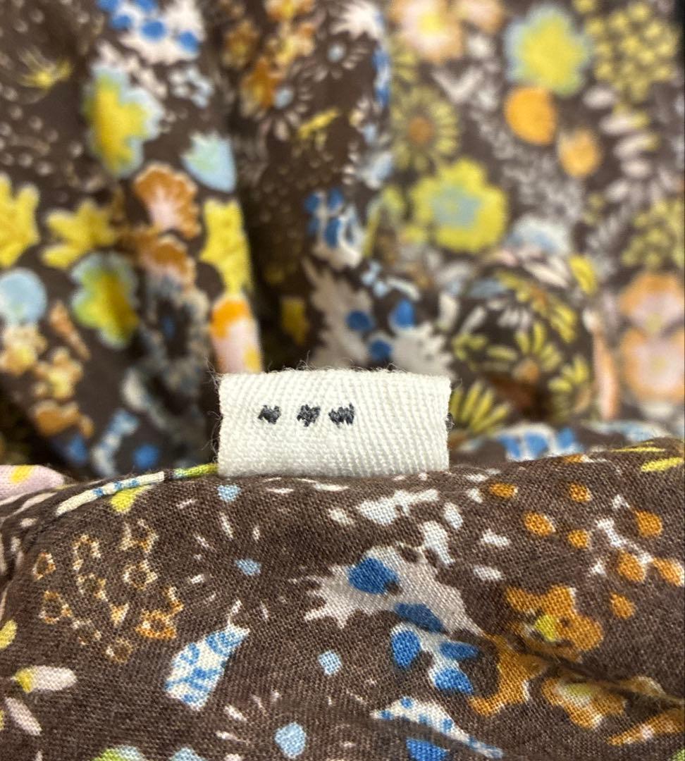 45R インドカディ 秋の実プリントくしゅくしゅブラウス