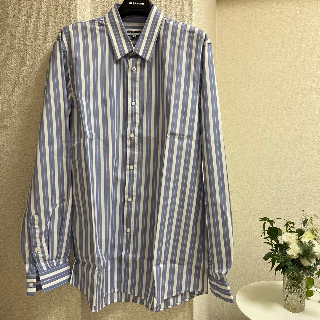 JIL SANDER 青白ストライプ 長袖シャツ