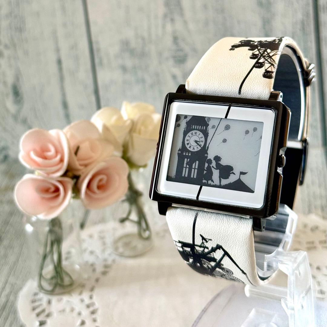 【希少】スマートキャンバス 腕時計 工場と遊園地 ブラック