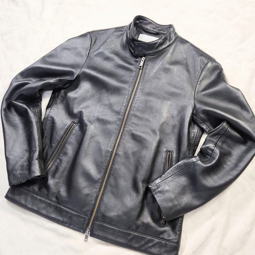 【美品】Liss　レザージャケット　ブラック　羊革 Amazon | [リス] レザージャケット 革ジャン ステンカラー ラムレザー
