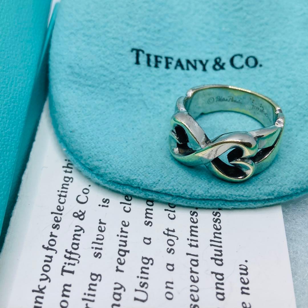 極美品✨ ティファニー リング ダブル ラビングハート AG925 #13