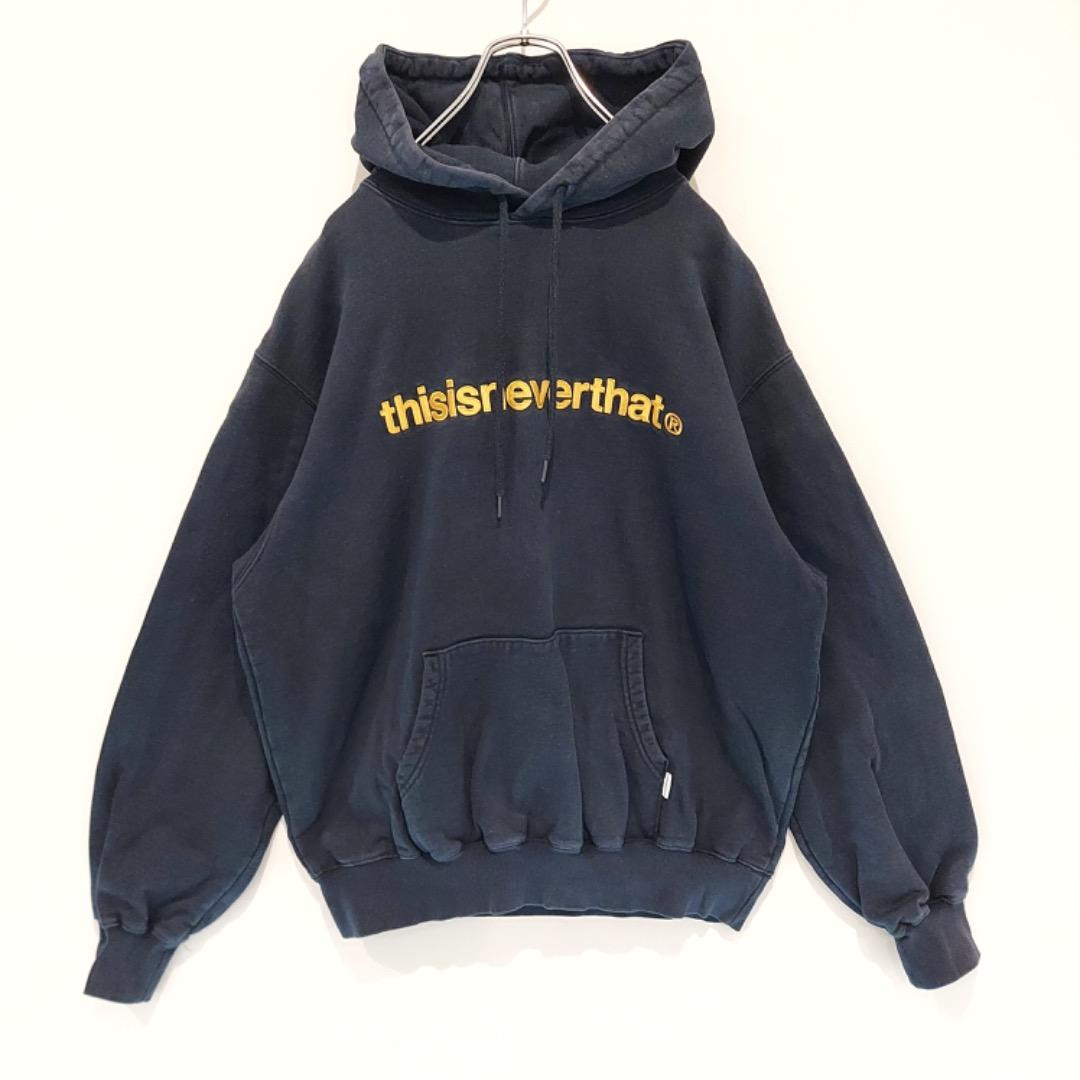thisisneverthat ネバザ パーカー 刺繍 L 紺 黄 12700 - メルカリ