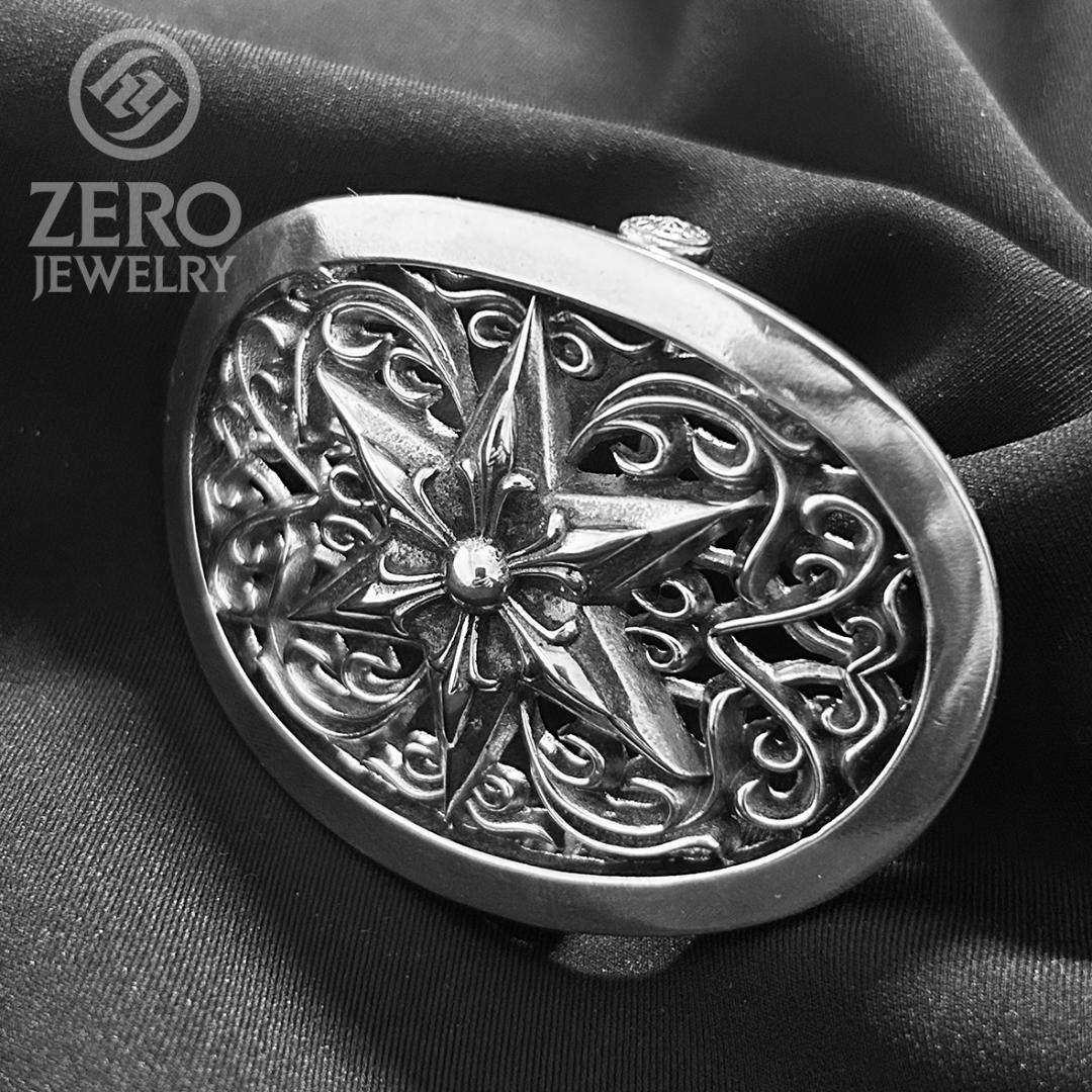 【★即日発送★925刻印】オーバル スター バックル