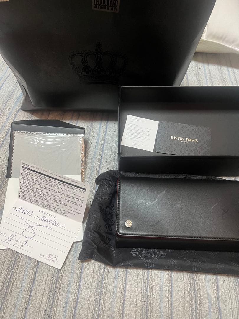 う*ん様 JUSTIN DAVIS 長財布 黒/赤JDV013