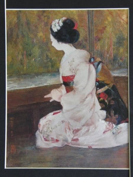 鬼頭 鍋三郎、舞妓、高級希少画集画、版上サイン入 新品額付
