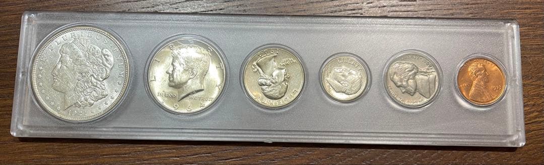 1921年旧貨幣アメリカ　6枚ケース入り　銀貨含む