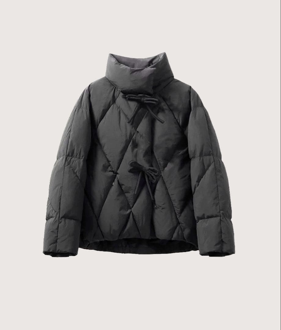 LA POMME petit 黒 キルティングダウンジャケット LA POMME petit（ラポミ・プチ） ダウンコート ダウンジャケット