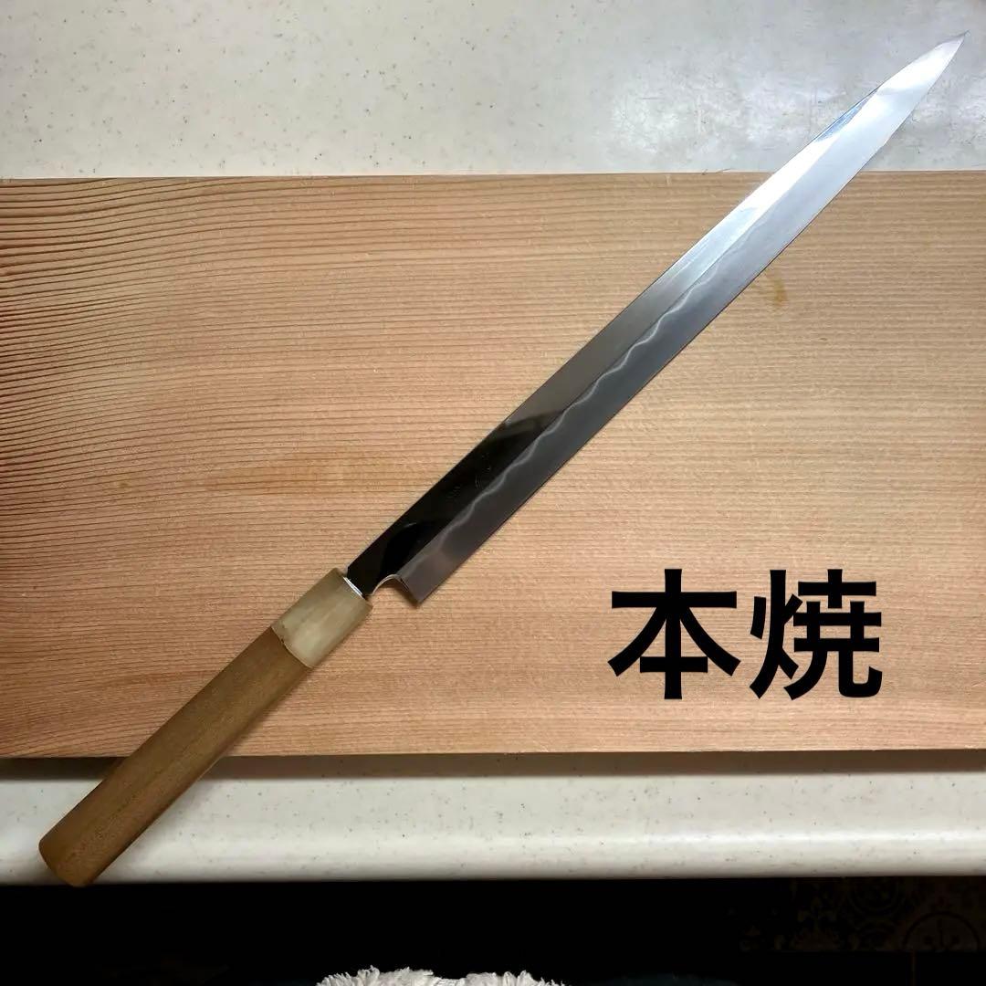 武信？　本焼　フグ引き包丁　白鋼　天然砥石で本刃付け済み❗️ 武信？ 本焼 フグ引き包丁 白鋼 天然砥石で本刃付け済み❗️ - メルカリ