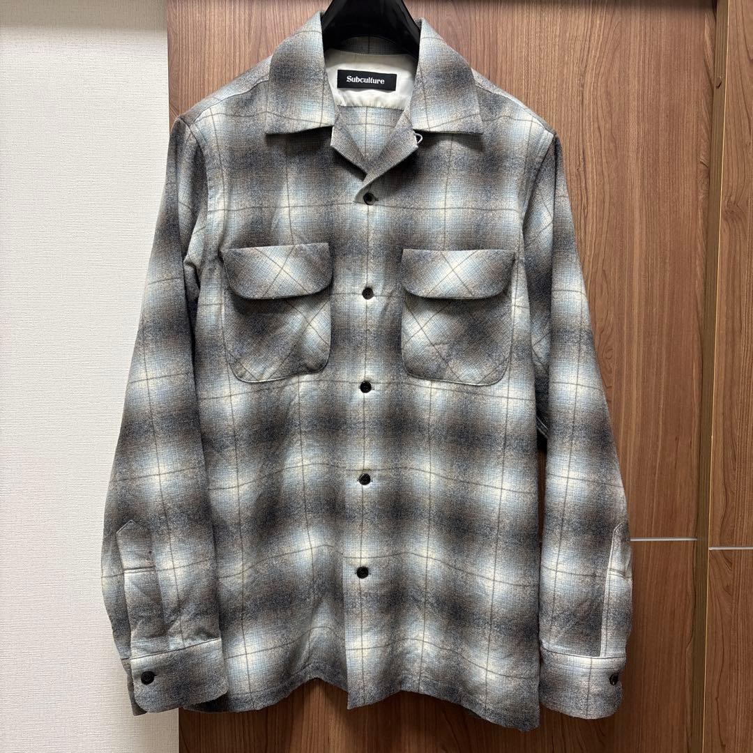 トップス subculture WOOL CHECK SHIRT / IVORY