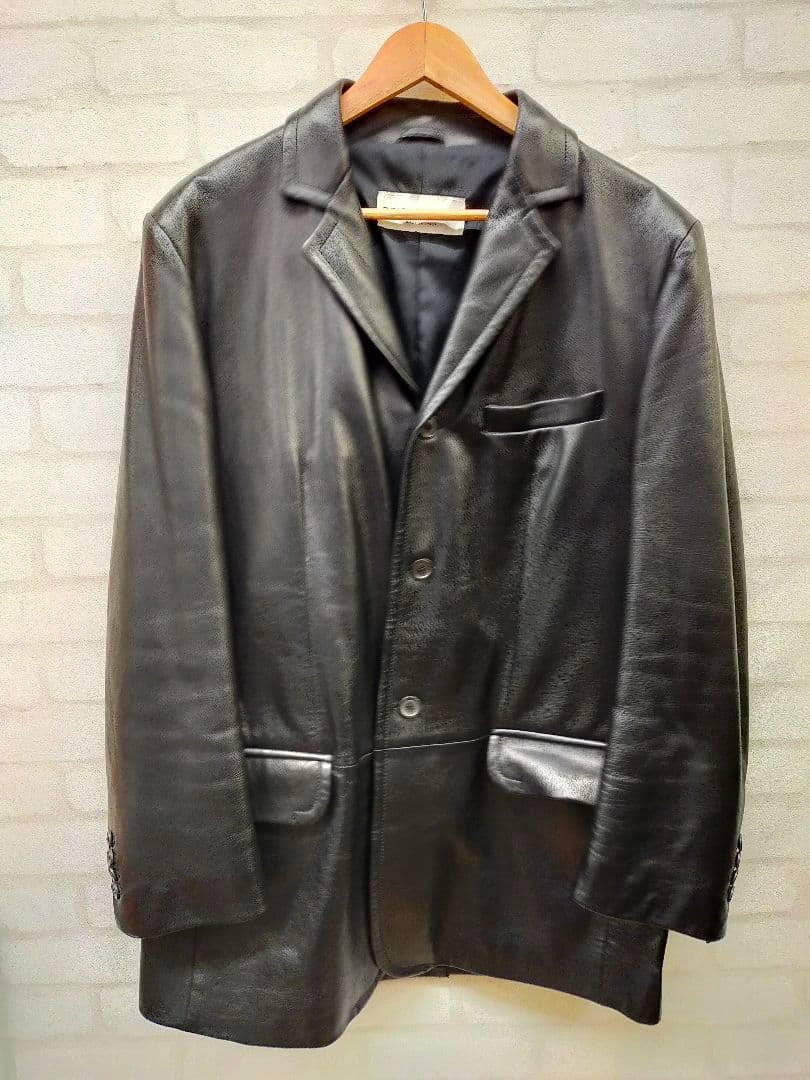 DOLCE&GABBANA ドルガバ レザー テーラードジャケット 本革 黒