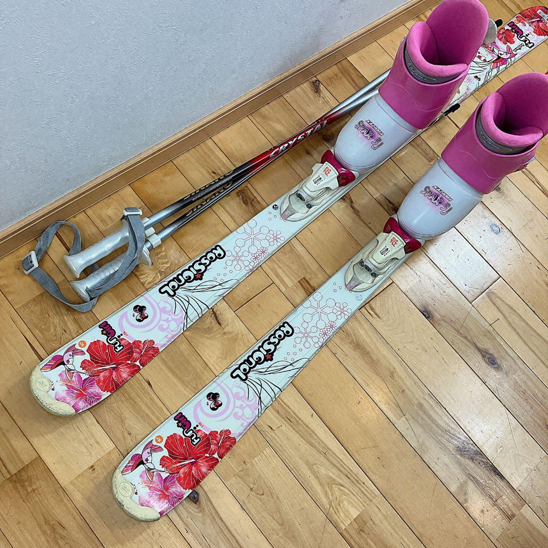 ROSSIGNOL ロシニョール キッズ スキー　ビンディング　ストック　ブーツ ROSSIGNOL（ロシニョール） Jrスキー4点セット HERO-J XELIUM