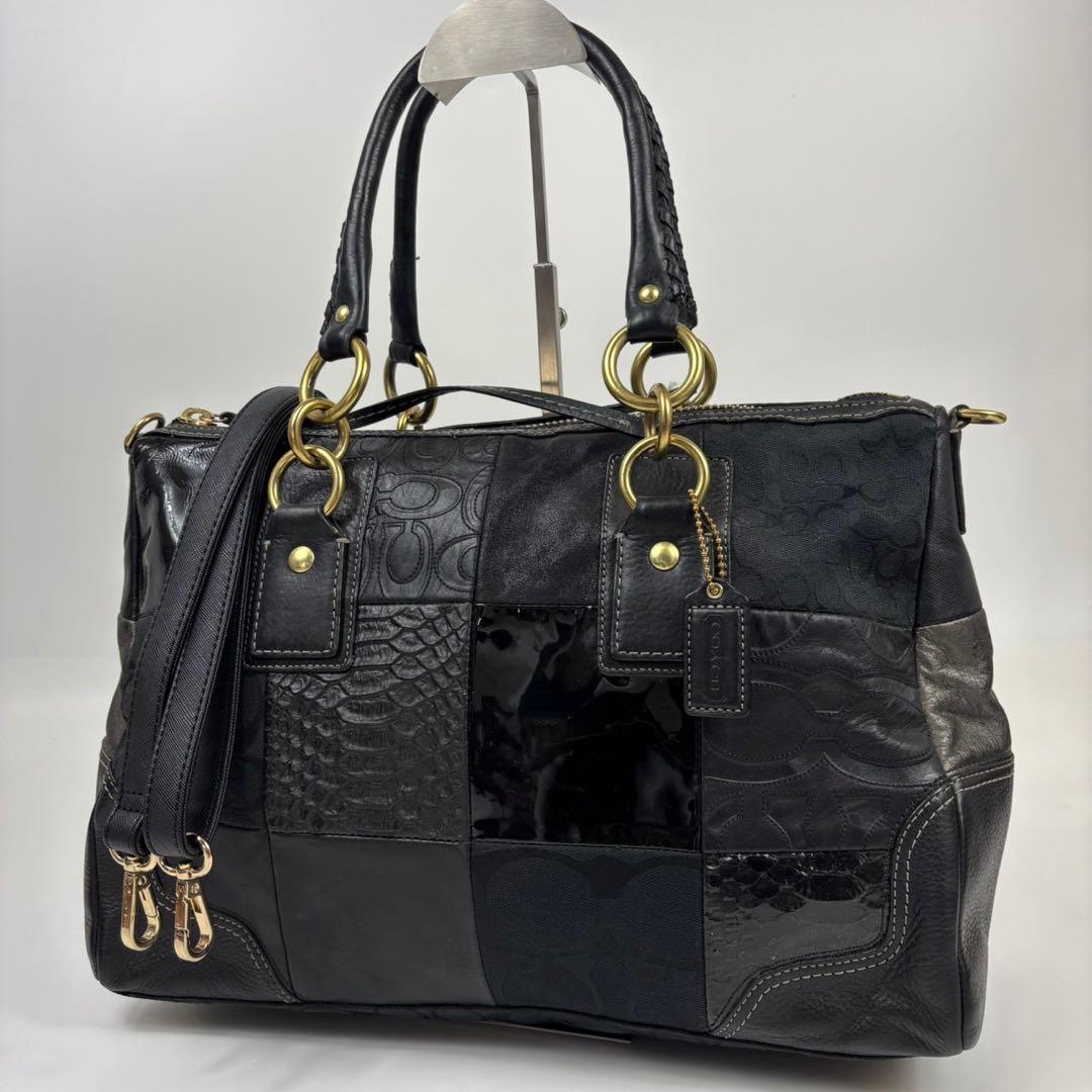 コーチ　ショルダーバッグ　2WAY 12479 パッチワーク　チャーム