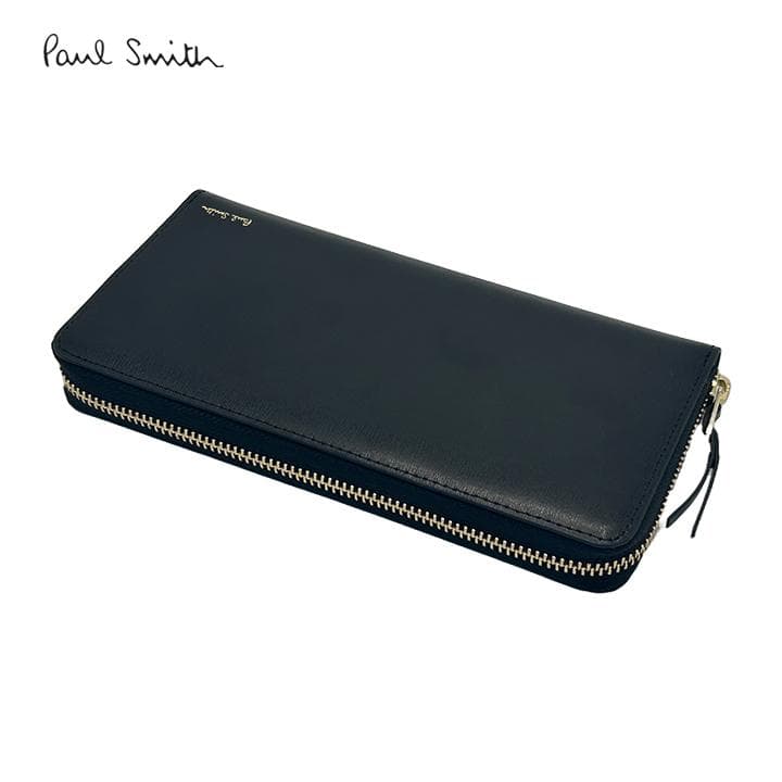 新品 ポールスミス ラウンドジップ 長財布 ブラック 黒 シティエンボス★703