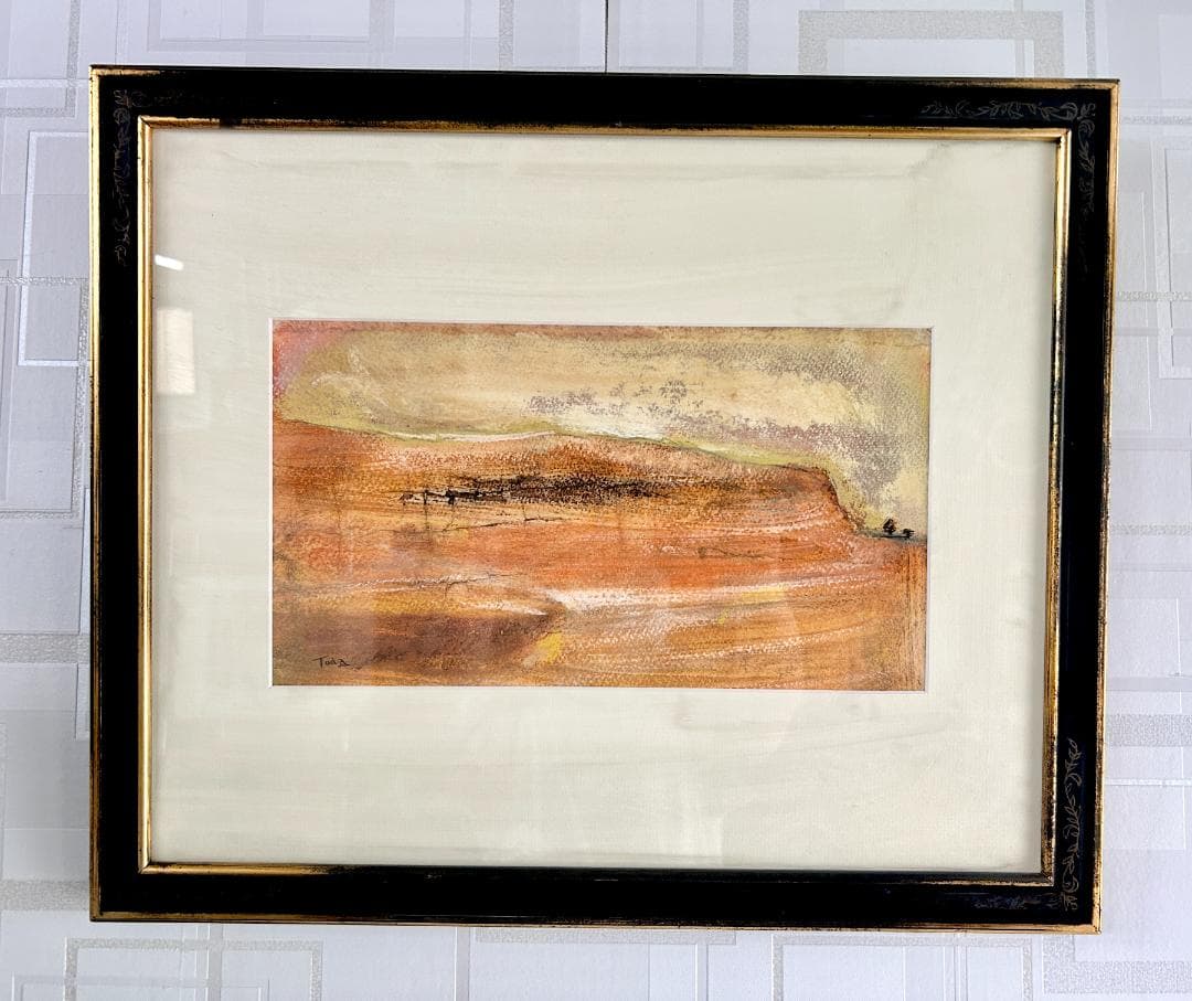 戸田圭介　絵画　兜屋画廊シール　パステル　高級額縁　インテリア