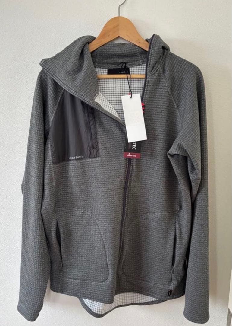 ウォーキング・ランニングウェア Charbon POLARTEC ZIPUP HOODIE L