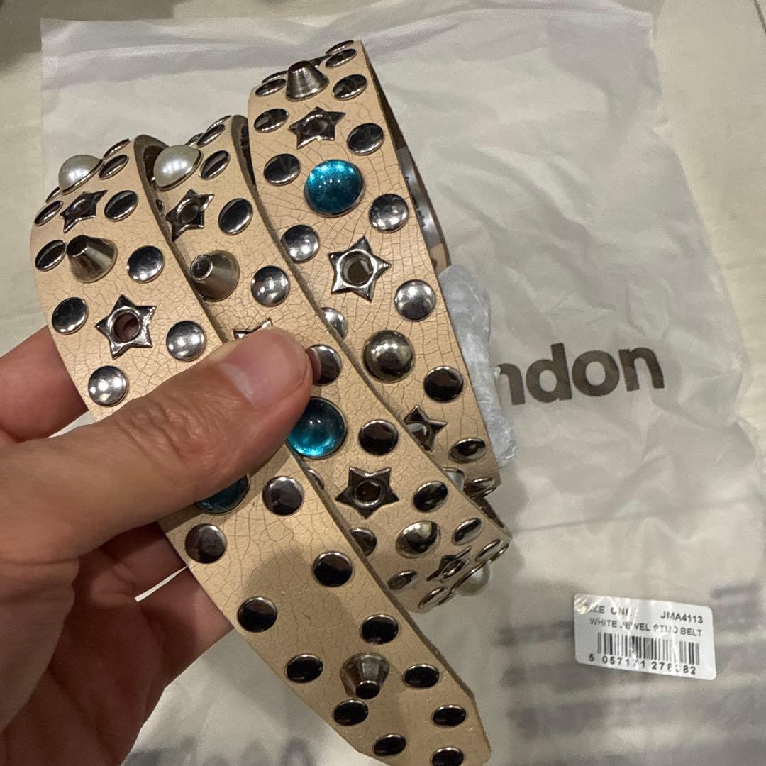 新品 JADED LONDON ホワイト ベルト JMA4113 ◇国内発送◇関税送料込◇JADED LONDON◇スタースタッドベルト