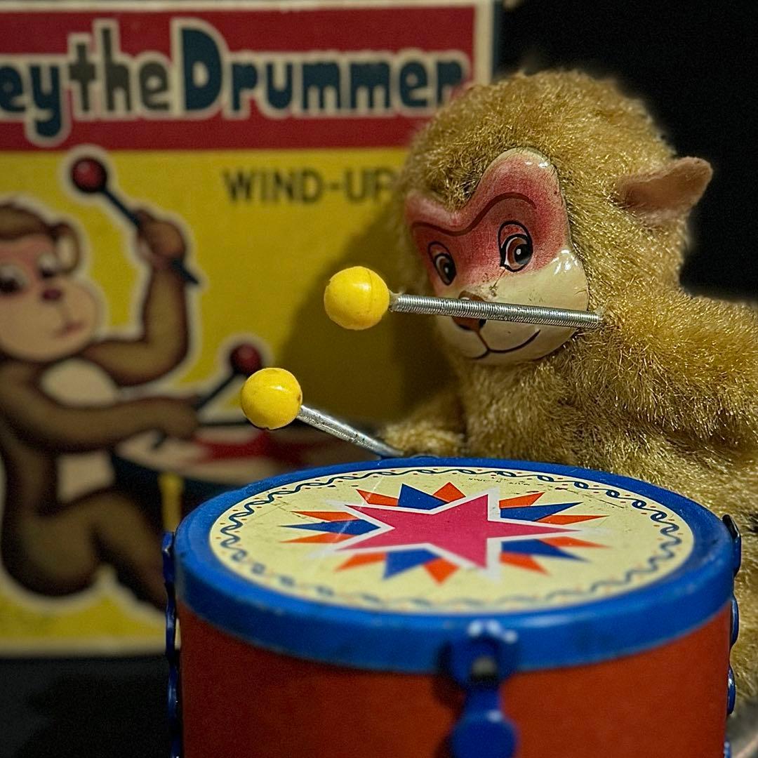 富士プレス 【 モンキー・ザ・ドラマー 】ブリキ玩具 【動作良好】1960年代
