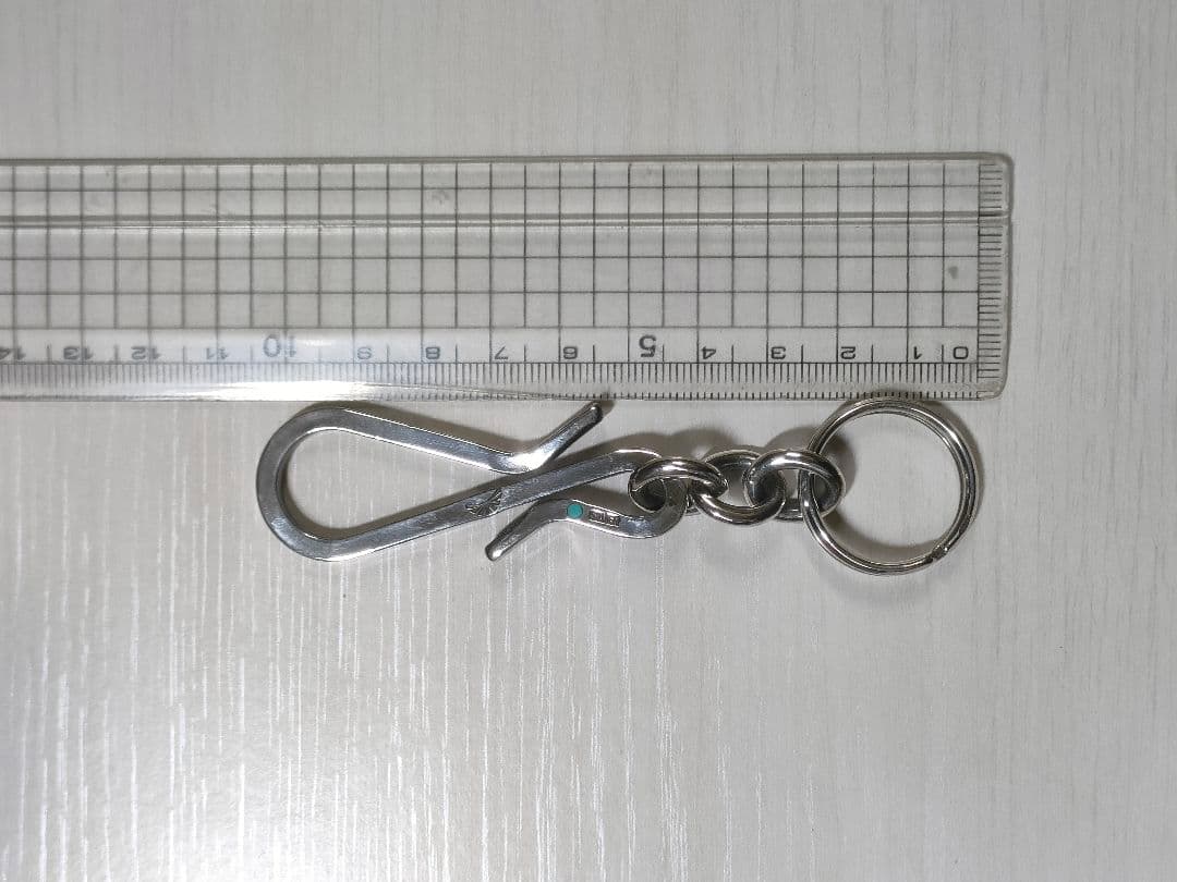 夜*性様 シルバー 925製&ターコイズキーホルダーチェーン 全長10cm27. クロス シルバーキーチェーン シルバーアクセサリー メンズ