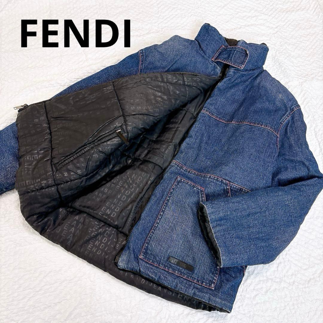 FENDI リバーシブル　デニムダウンジャケット　ズッカ　FF総柄