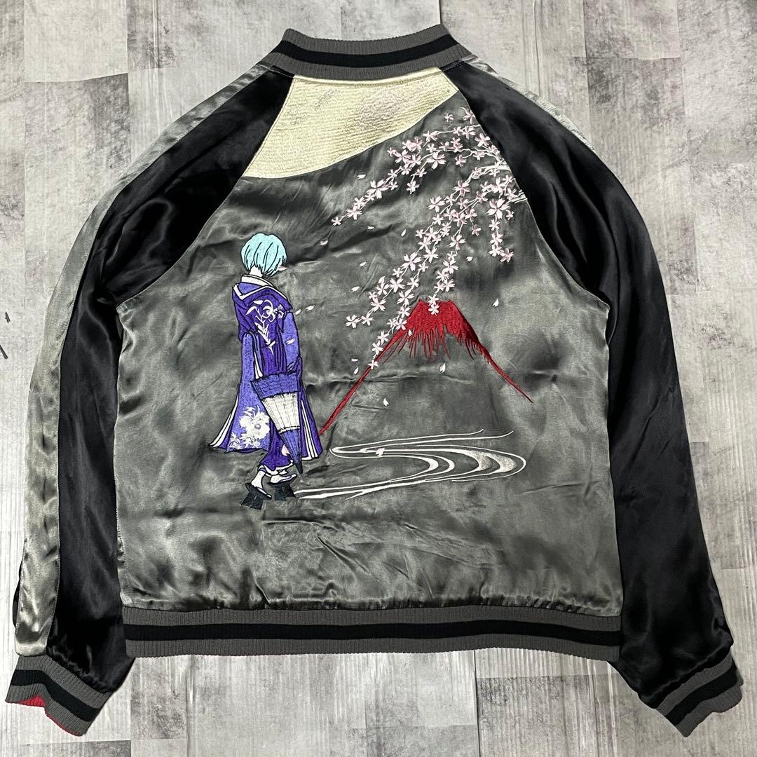 美品 錦 エヴァンゲリオン スカジャン リバーシブル 桜 綾波レイ 刺繍