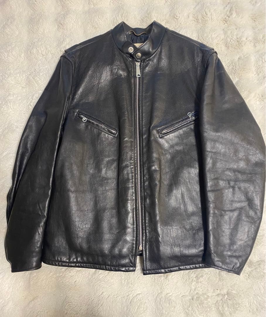 Schott 70年代牛タグ逆ハ型ジッパーシングルライダース