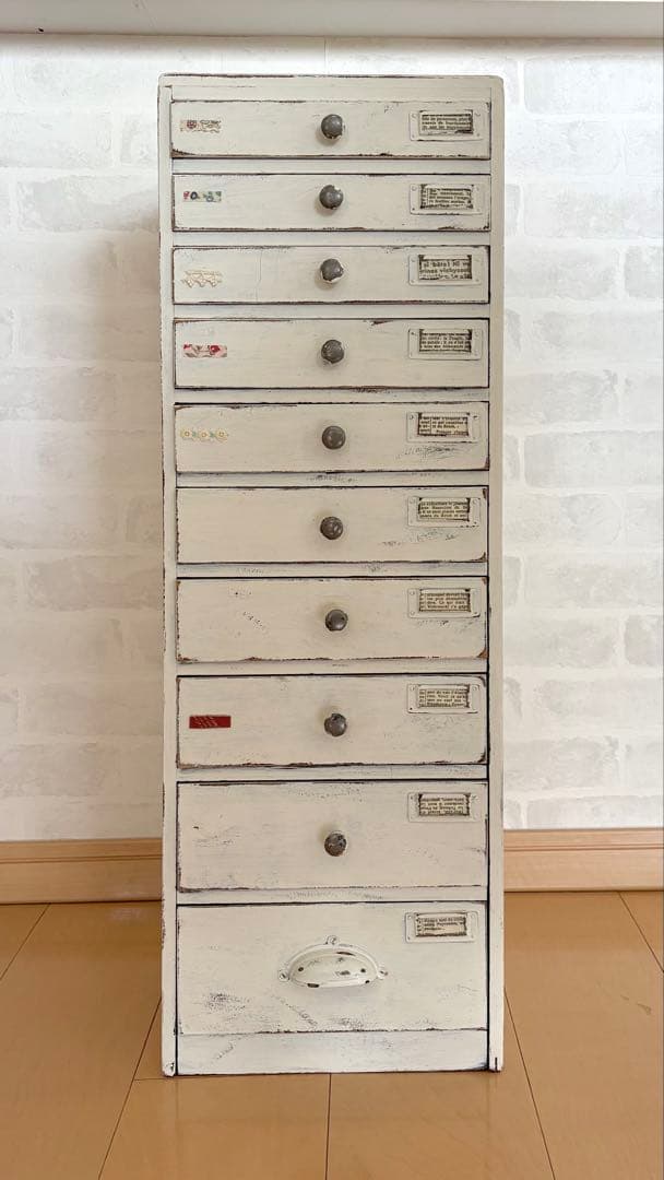 昭和レトロ ホワイト小引出し10段