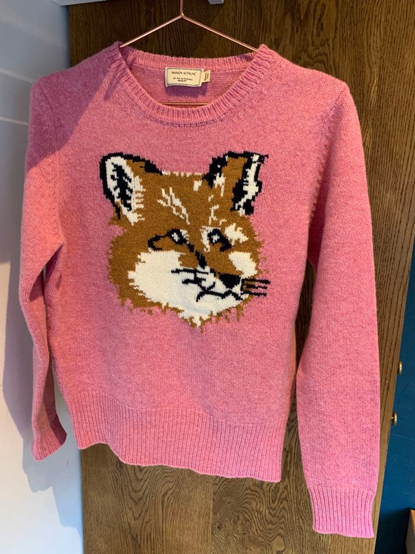 【新品未使用】MAISON KITSUNÉ キツネ柄セーター ピンク