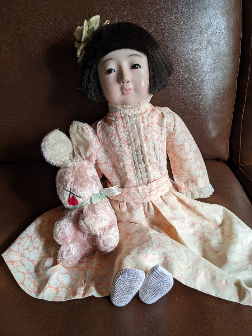 昭和レトロ アンティークドール 22cm ケース入り ビンテージ人形