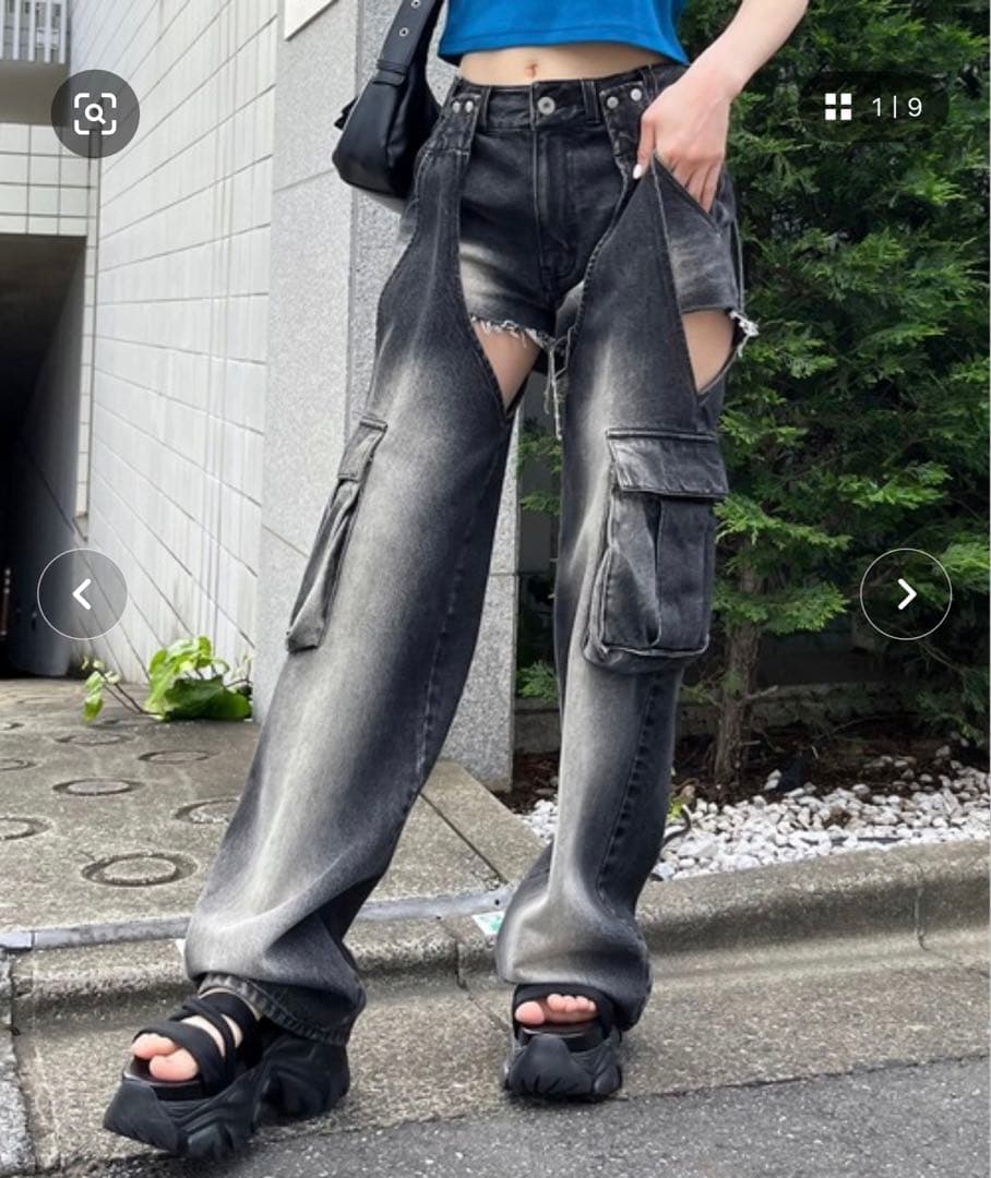 SPIRALGIRL 2WAYカーゴオーバーダイデニム