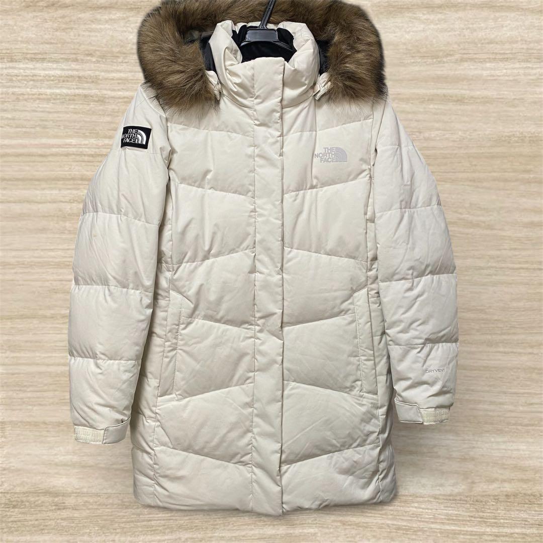 美品 ノースフェイス ロングダウン ダウン 白 M相当
