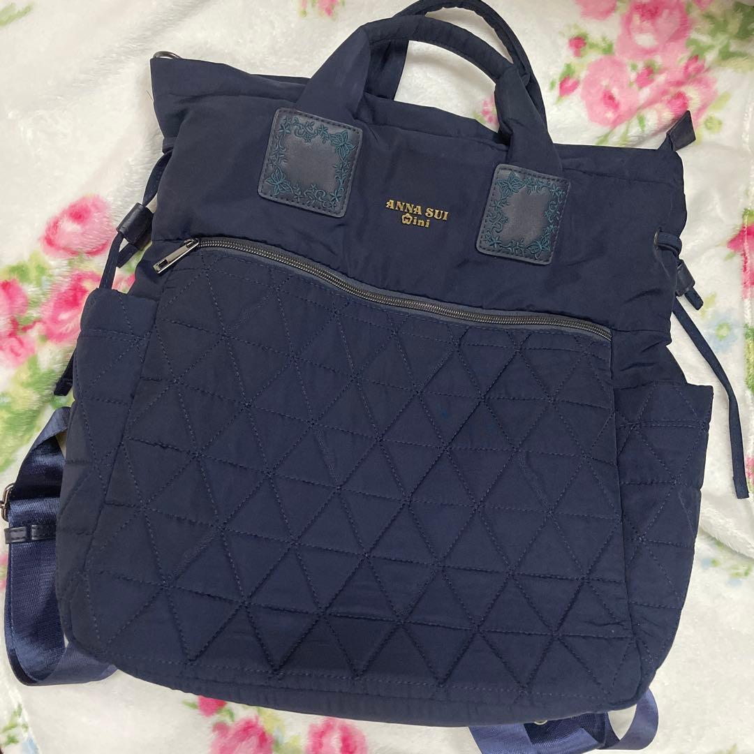 き*え様 ANNA SUI mini マザーズバッグ　アナスイミニ アナスイミニ ANNA SUI MINI バッグ ハンドバッグ キャンバス トート