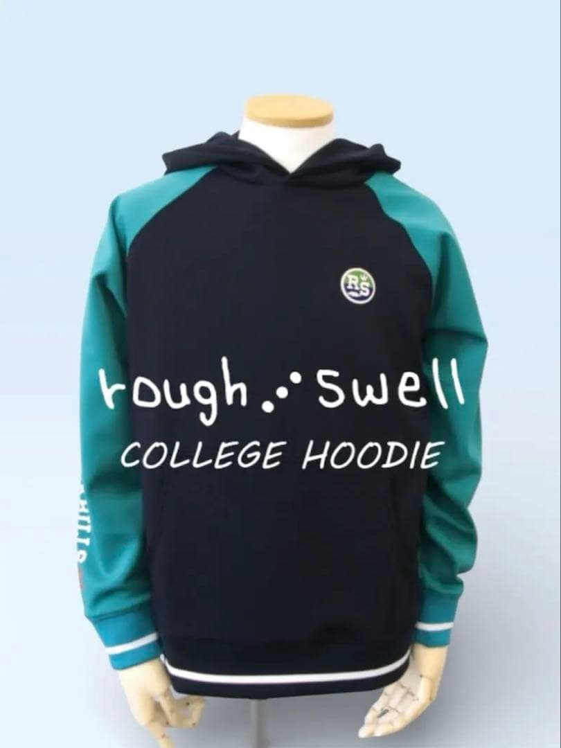 ラフアンドスウェル　COLLEGE HOODIE EMERALD M