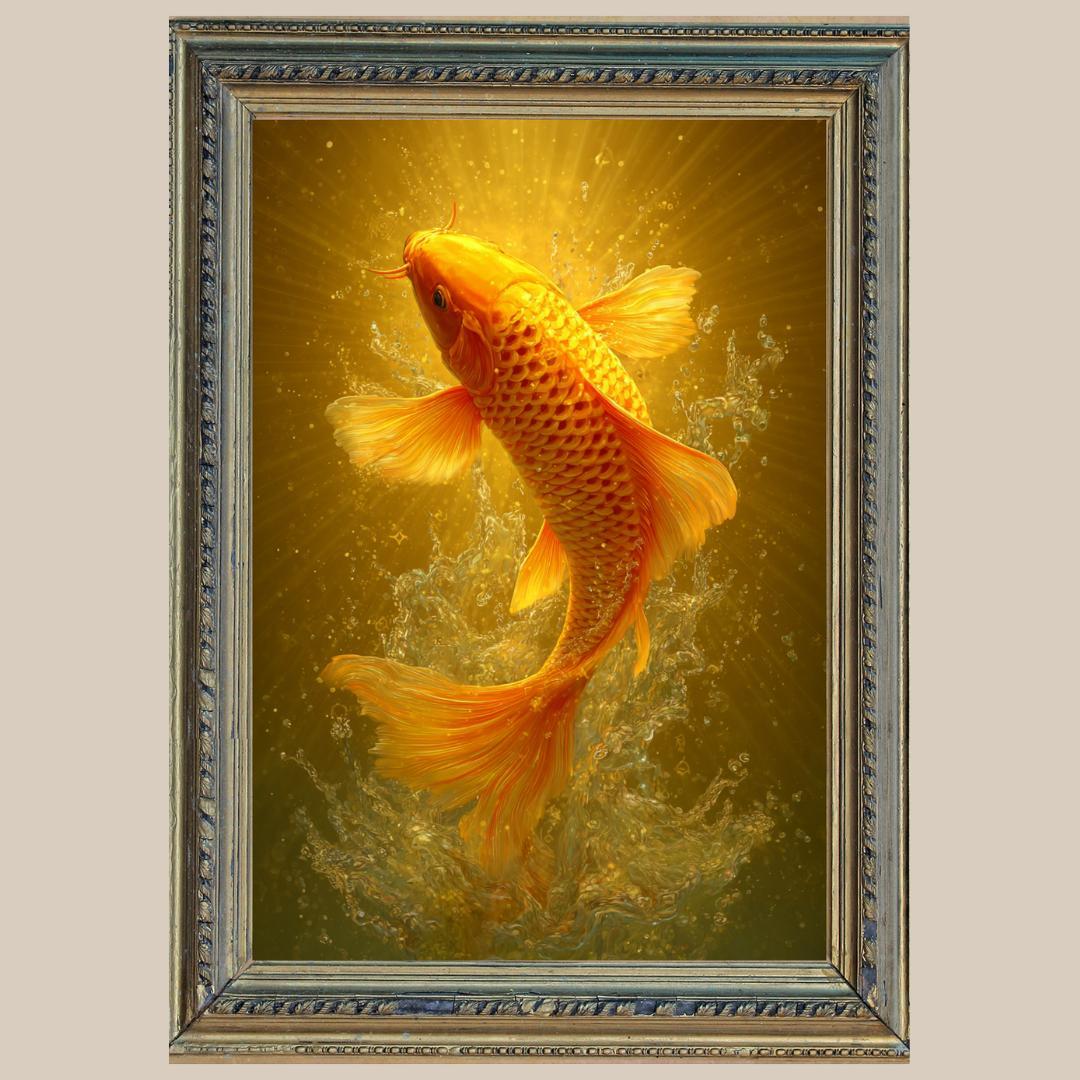 金運を呼ぶ✨黄金の鯉 ✨No.11 【開運•風水•絵画風•ヒーリングアート