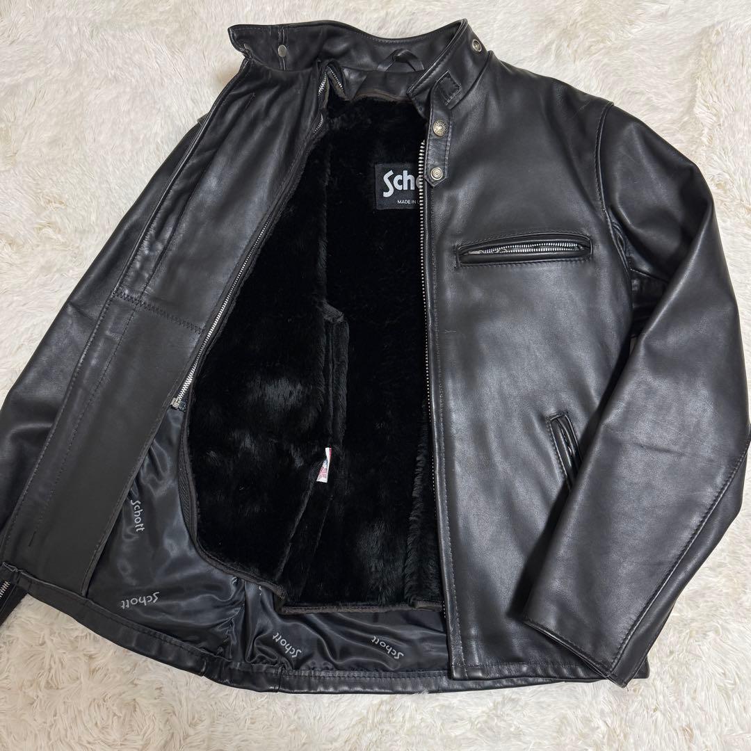 schott USA製　2way ファーインナー付き　レザージャケット　34